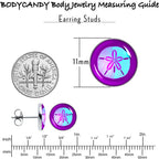 Purple Nautical Sand Dollar Stud Earrings by Onyx O