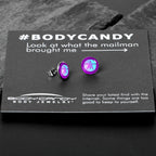 Purple Nautical Sand Dollar Stud Earrings by Onyx O