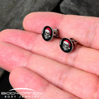 Holiday Skeleton Santa Claus Stud Earrings by Onyx O