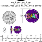 Colorful Lighting SLAY Stud Earrings by Onyx O