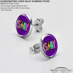 Colorful Lighting SLAY Stud Earrings by Onyx O