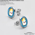 Burning Marshmallow Stud Earrings by Onyx O