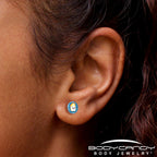 Burning Marshmallow Stud Earrings by Onyx O