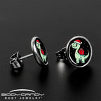 Christmas Holiday Dinosaur Stud Earrings by Onyx O