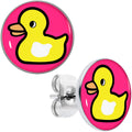 Yellow Ducky Stud Earrings by Onyx O