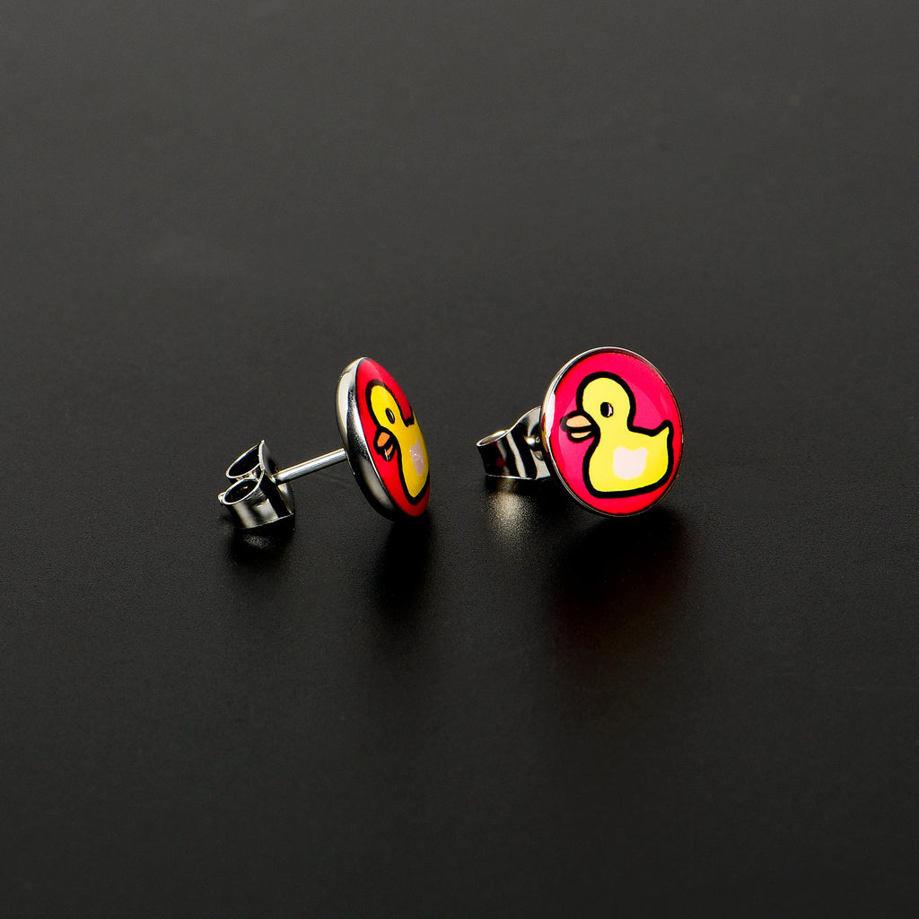 Yellow Ducky Stud Earrings by Onyx O