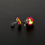 Yellow Ducky Stud Earrings by Onyx O