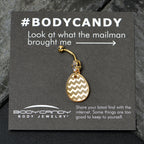Clear Gem Yellow Golden Easter Decorated Egg Dangle Belly Ring