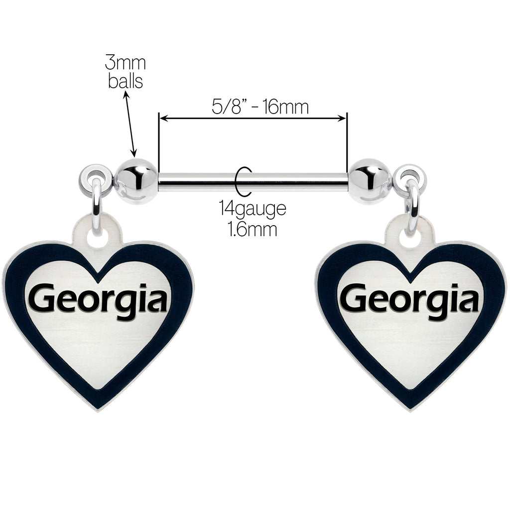 Custom Heart Glow in the Dark Double Personalized Name Dangle Nipple Ring Set