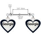 Custom Heart Glow in the Dark Double Personalized Name Dangle Nipple Ring Set