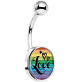Rainbow Wooden Love Pride Flag Belly Ring