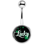 St Patricks Day Lucky Shamrock Belly Ring