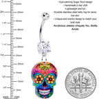 Acrylicious Vibrant Vibes Sugar Skull Dangle Belly Ring