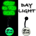 Glow in the Dark Black Leaf Me Alone Belly Ring by Onyx O