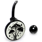 Glow in the Dark Mystic Mushroom Belly Ring by Onyx O