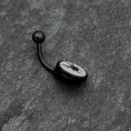 Black Glow in the Dark Black Widow Spider Belly Ring by Onyx O