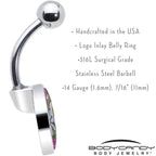 Blossom Creation Paradise of Pink Flowers Belly Ring by Onyx O