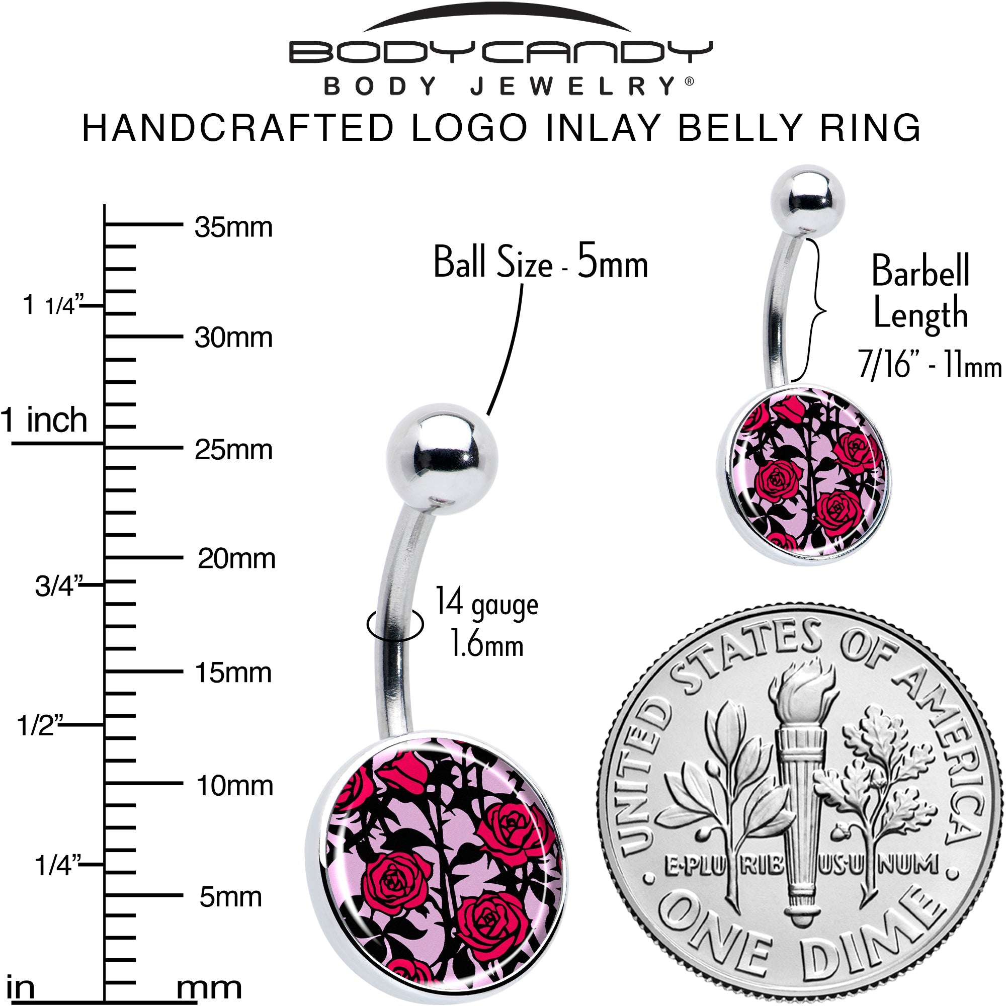 Blossom Creation Floral Love of Roses Belly Ring by Onyx O