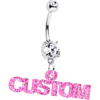Custom Double Gem Personalized Name Belly Ring