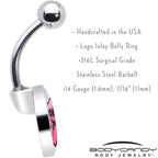 I Don't Like You Valentine Heart Belly Ring
