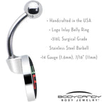 Jolly AF Festive Holiday Christmas Belly Ring by Onyx O