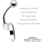 Leaping Leapfrog Spiders Belly Ring by Onyx O