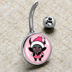 Krampus Cutie Christmas Holiday Belly Ring by Onyx O