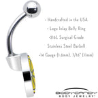 Yellow Slice of Lemon Belly Ring by Onyx O