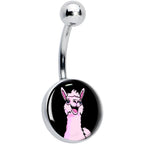 Pink Happy Llama Belly Ring by Onyx O