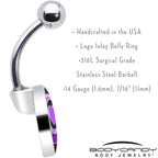Crescent Moon Heart Belly Ring by Onyx O