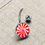 Holiday Peppermint Candy Belly Ring