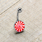 Holiday Peppermint Candy Belly Ring