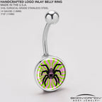 Psychedelic Spider Belly Ring by Onyx O