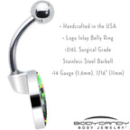 Ultra Bright Melting Skull Belly Ring by Onyx O