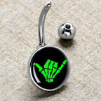 Shaka Hand Belly Ring by Onyx O