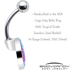 Pastel Christmas Tree Holiday Belly Ring by Onyx O