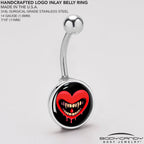 Valentine Heart Vampire Belly Ring