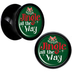Green Jingle All the Way Black Acrylic Saddle Plug Set Sizes 8mm to 20mm