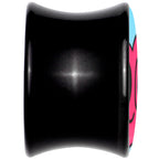 Black Acrylic Heartbreak Bandaged Heart Double Flare Plug Set by Onyx O