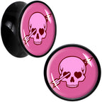 Valentine Cupid Skull Black Acrylic Saddle Plug Set by Onyx O