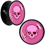 Valentine Cupid Skull Black Acrylic Saddle Plug Set by Onyx O