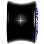 Floral Star of David Black Acrylic Saddle Plug Set by Onyx O