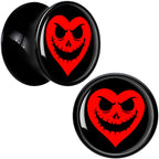 Valentine Jack O Heart Black Acrylic Saddle Plug Set by Onyx O