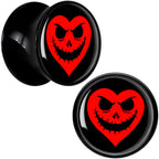 Valentine Jack O Heart Black Acrylic Saddle Plug Set by Onyx O