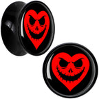 Valentine Jack O Heart Black Acrylic Saddle Plug Set by Onyx O