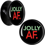 Jolly AF Festive Holiday Christmas Acrylic Saddle Plug Set by Onyx O