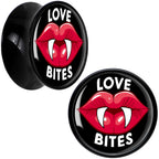 Valentine Love Bites Black Acrylic Saddle Plug Set by Onyx O