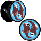 Oh My Otters Animal Black Acrylic Saddle Plug Set by Onyx O