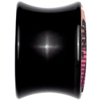 Palm Tree Retro Sunset Black Acrylic Saddle Plug Set by Onyx O