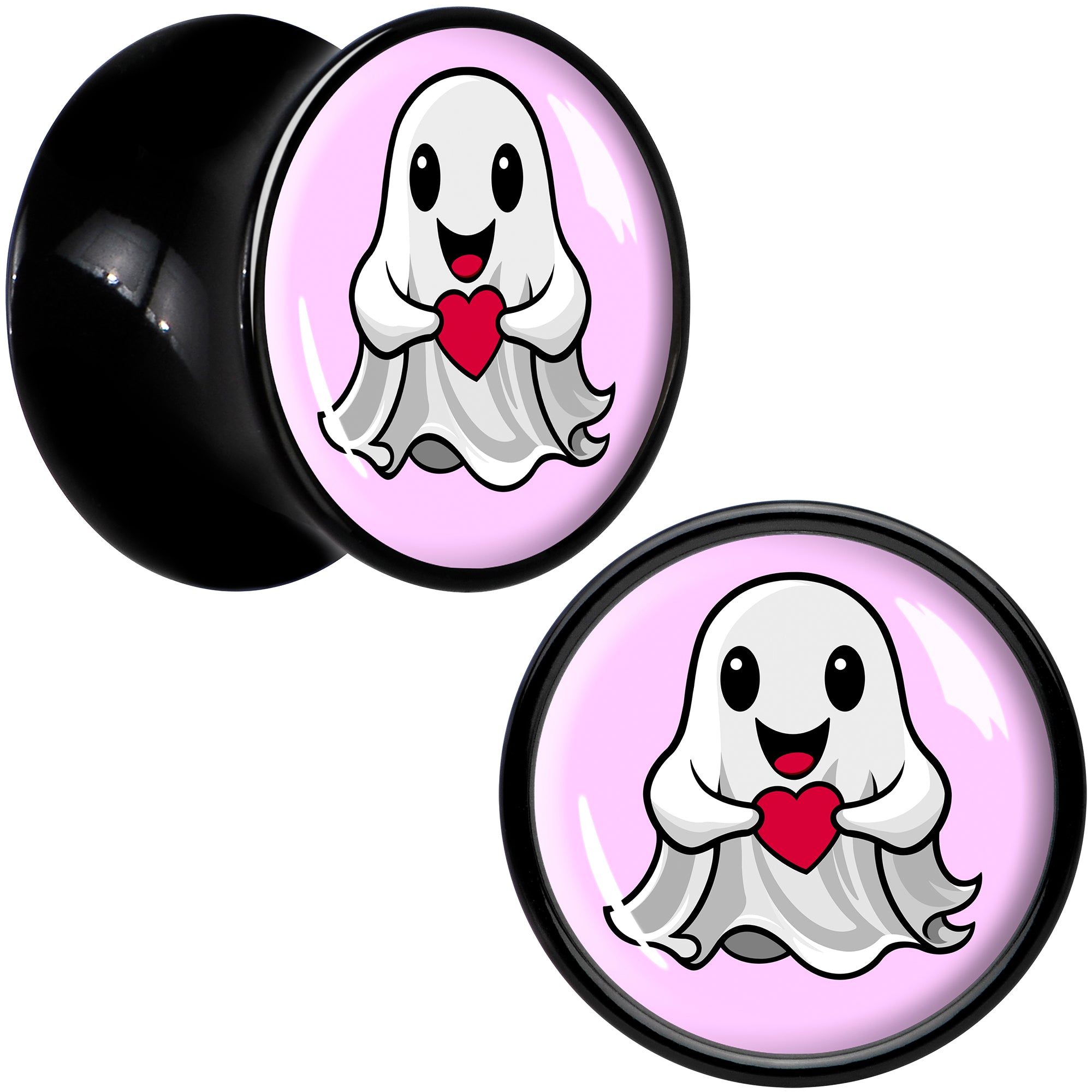 Valentine Sweet Ghost Black Acrylic Saddle Plug Set by Onyx O